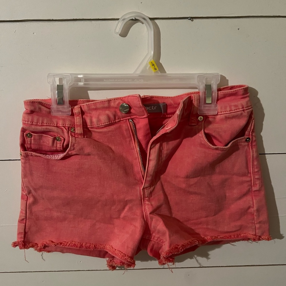 Tractr Pink Denim Cut-Off Shorts